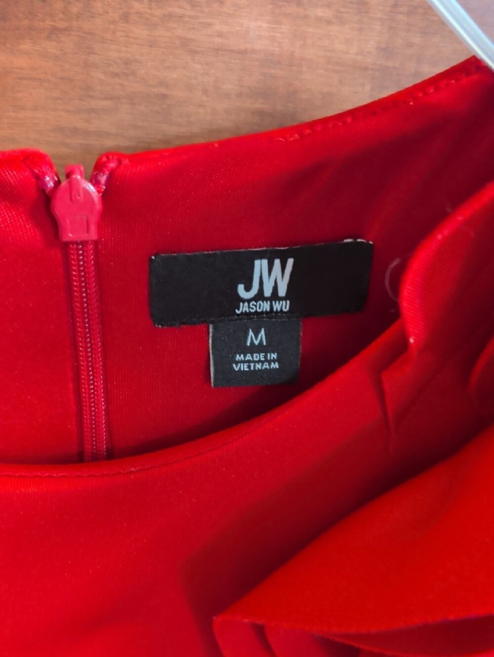 Jason Wu Bold Red One-Shoulder Ruffle Mini Dress - Picture 2 of 4